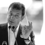 Istanbul Mayor Ekrem Imamoglu speaks during a gathering to give a start to the cleaning of the sea covered with a plague of sea snot in Istanbul