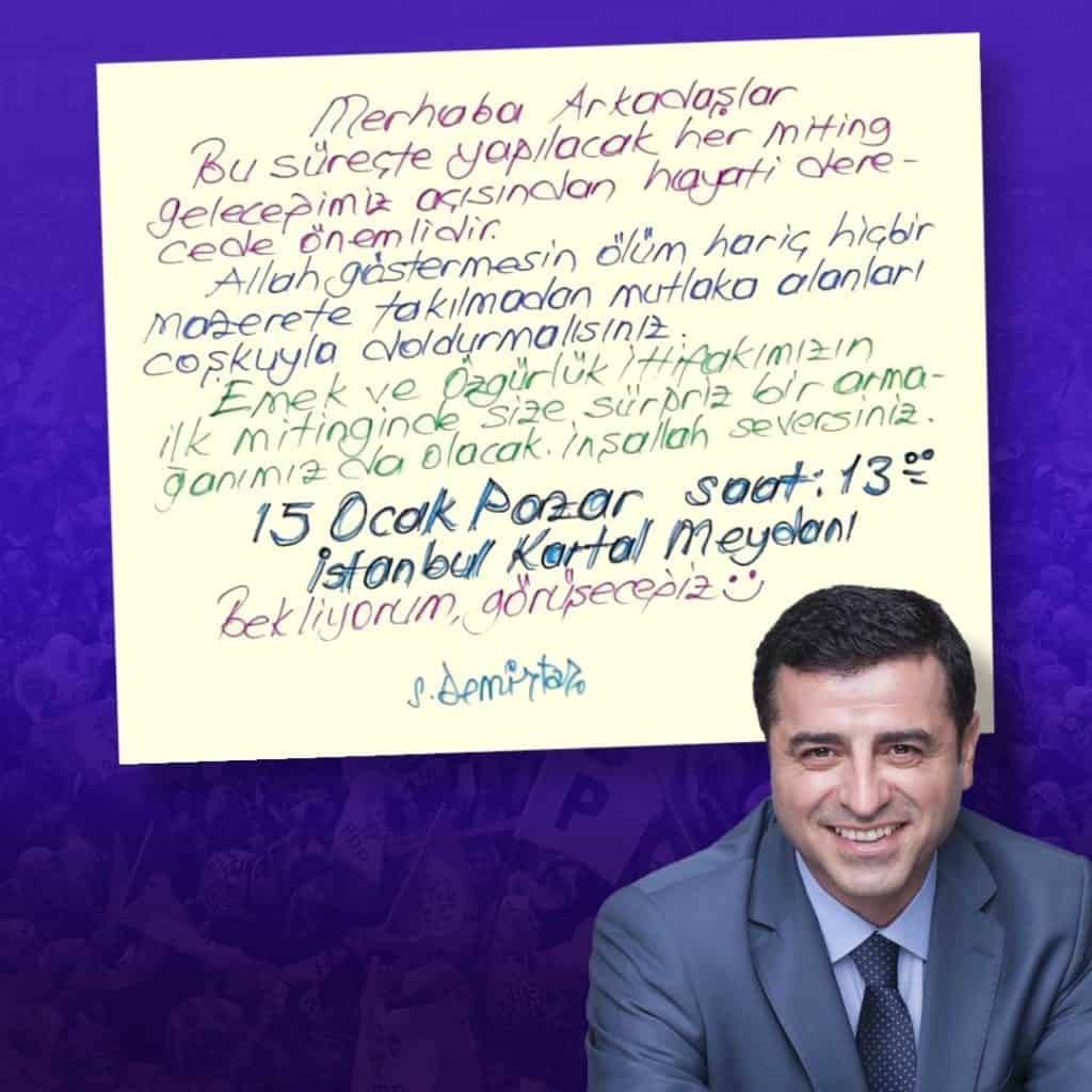 Selahattin Demirtaş'ın paylaştığı fotoğraf. (Twitter)