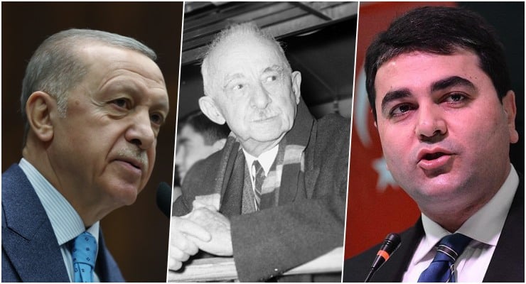Tayyip Erdoğan, İsmet İnönü, Gültekin Uysal. (AA)