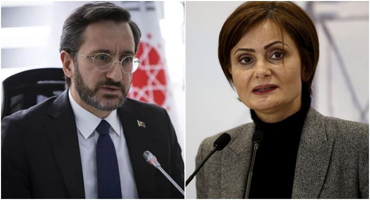 Fahrettin Altun, Canan Kaftancıoğlu. (AA)