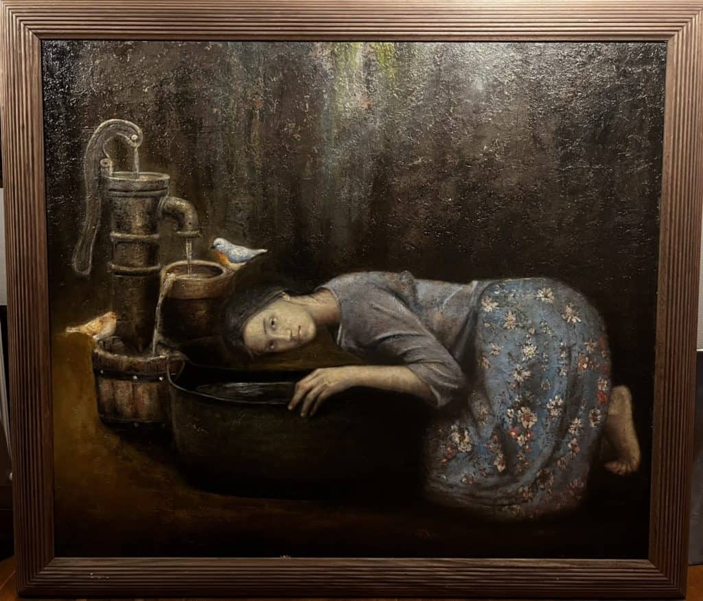 Ressam Hakan Yaşar'ın çizdiği tablo. (Twitter)