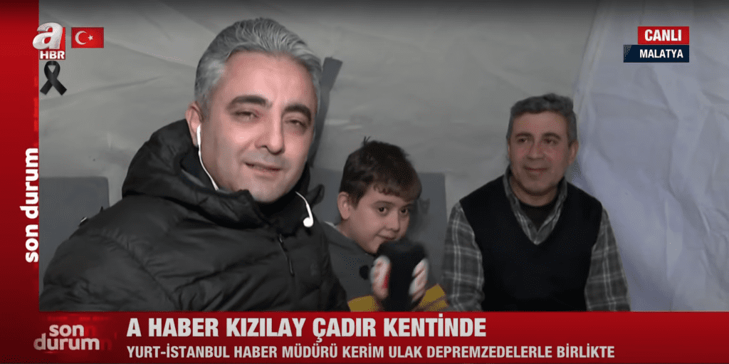 A Haber çadırkentte 'imkanları' övdü. (YouTube)