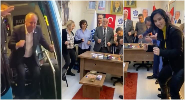 Muharrem İnce'nin dansı partide akım oldu. (Twitter)