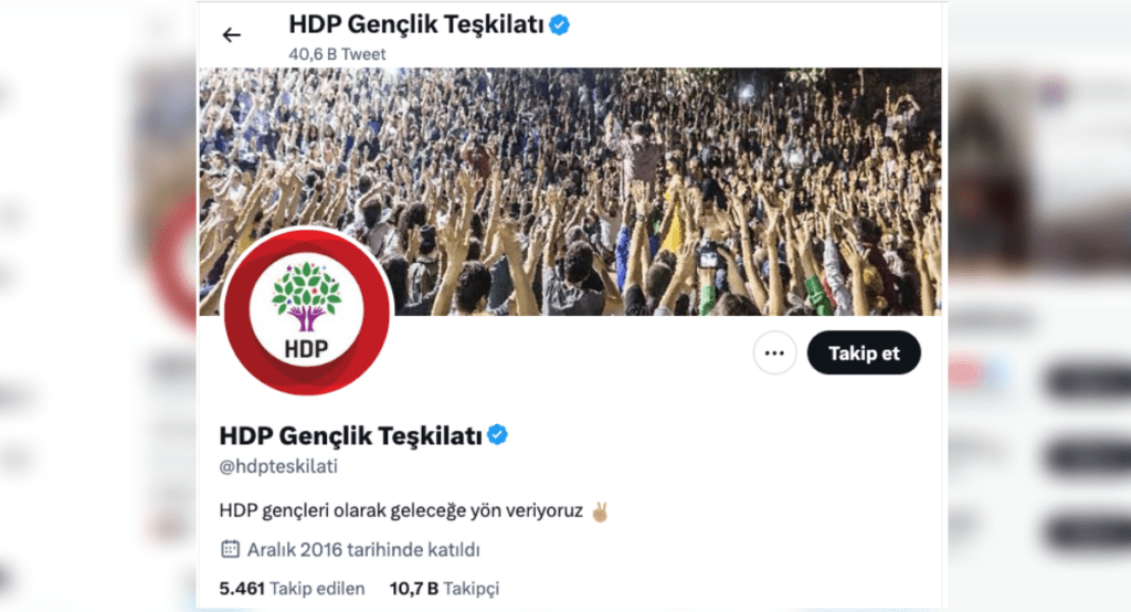 HDP'lilerden mavi tikli sahte hesap hakkında uyarı. (Twitter)