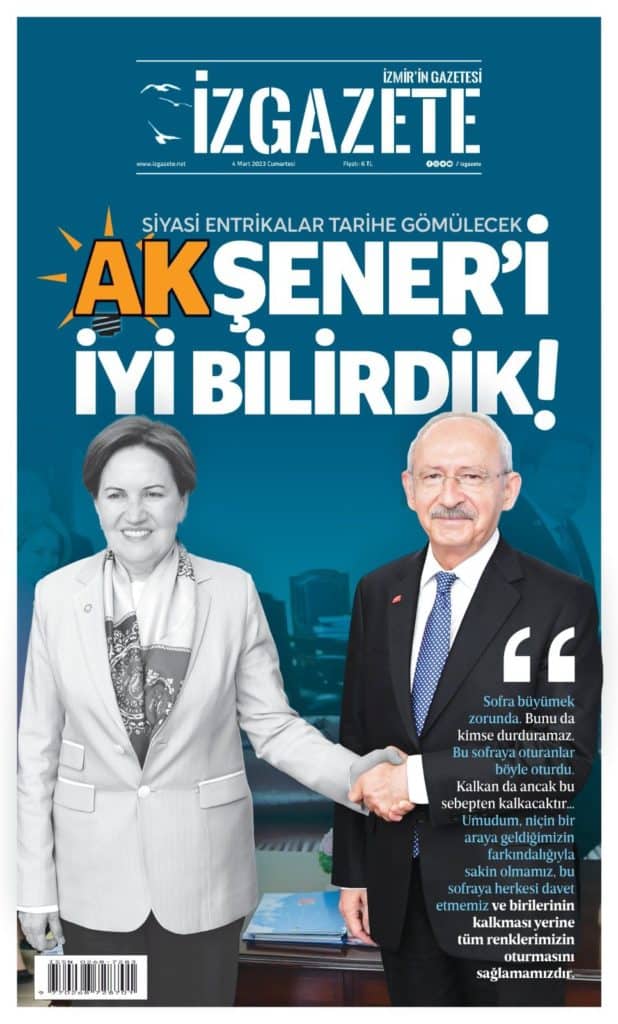 İzgazete'nin 4 Mart tarihli manşeti.