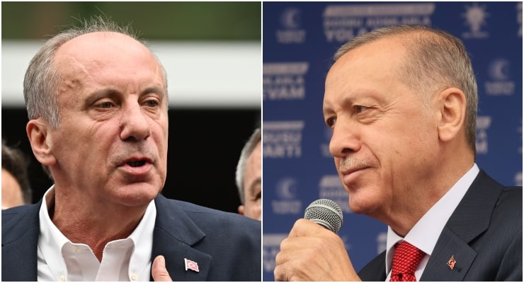 Muharrem İnce ve Tayyip Erdoğan. (AA)