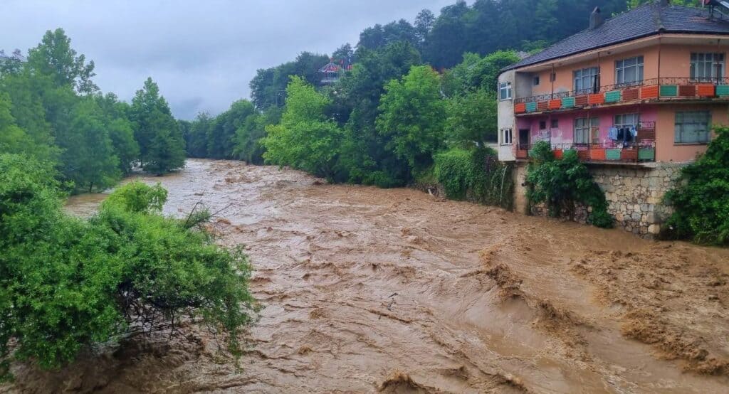 Düzce kırsalında sağanak devam ediyor. (AA)