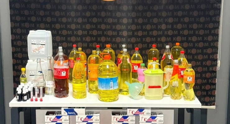 Yalova'da 70 litre sahte içki ele geçirildi