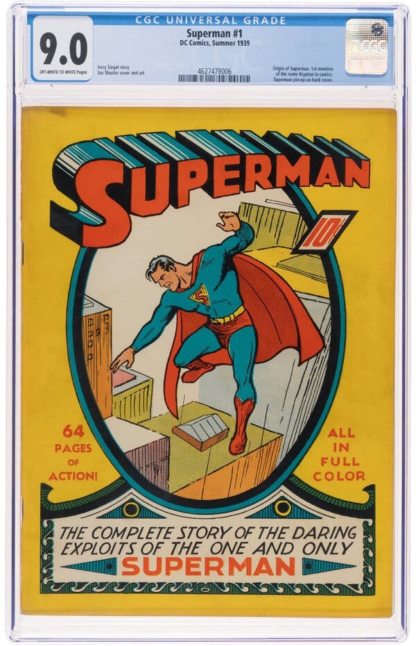 Dünyanın en pahalı çizgi romanı: Superman'in ilk baskısı 9,12 milyon dolara satıldı