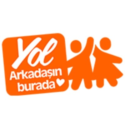 Orange logo featuring white stylized text and three abstract human figures joining hands, conveying a friendly community theme.