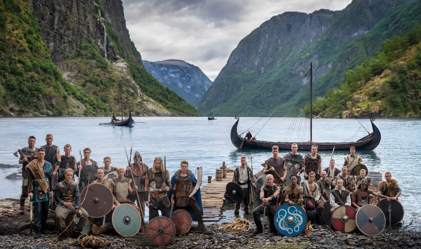 Norveç futbol takımı, Viking kıyafetleriyle kamera karşısına