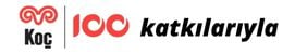 Koç logo with the text '100 katkılarıyla', indicating Koç's 100 contributions.