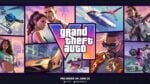 Promotional collage for Grand Theft Auto VI with multiple characters, vehicles, and the game's logo; text reads 'Pre-order on June 25'