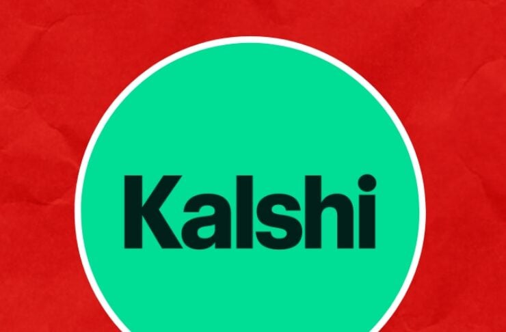 Kalshi logo: teal circle with bold 'Kalshi' text on a red crumpled background, with IFOD and Turkish organization text below.