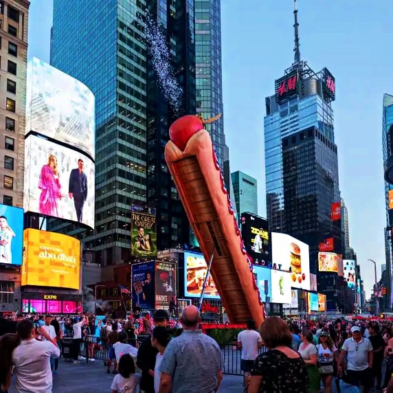 'Amerikan rüyası'na bakış: Devasa sosisli Times Meydanı'nda